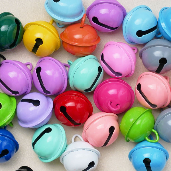 20pcs/pack Colorful Metal Bell Candy-Colored Diy Ornaments For Christmas Decorations, Jewelry Accessories Keychain Pendant Bell