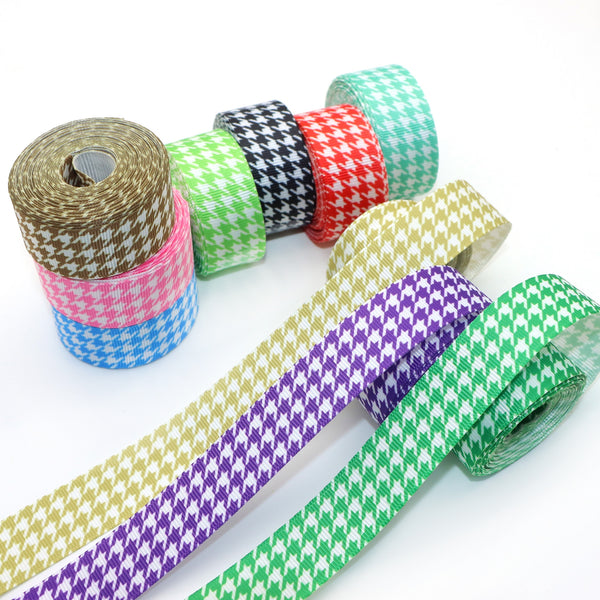 1 Roll, 5 Yards 22mm/0.87inch Grid Houndstooth Print Grosgrain Ribbon, Handmade DIY Hair Accessories Bow Decoration, Gift Packaging, Bouquets Craft Supplies Material