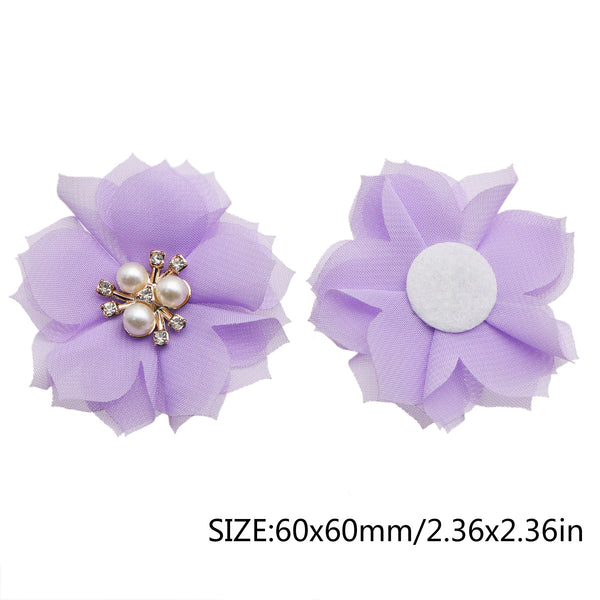 1pcs Colorful Flower Shape Small Yarn Flower Heads Charms Fake Flowers For Earrings Hair Accessories Headwear Hairpin Material DIY Wedding Jewelry Clothing