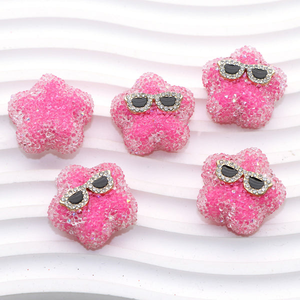 1pcs Surface decorated with small beads acrylic star Beads with hole for DIY Jewelry Making and Festive Decorations Decorative pen making