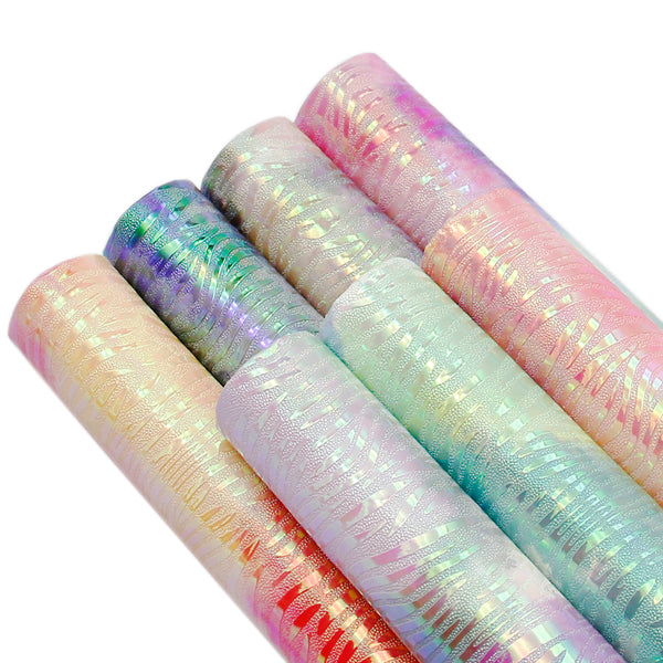 1pcs Zebra Stripe Tie Dye Bump Texture paint Faux Synthetic Leather  7.7*12.9inch Fabric Sheets For DIY Bows, Waist Belt, Earrings, Handbag, Phone Case, Pencil Case ,Shoes Bags Artificial Leather Crafts Handmade Material