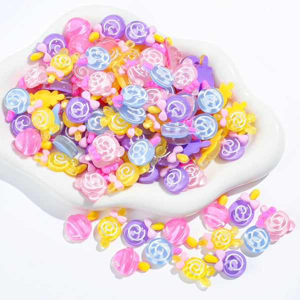 20 pieces/pack mixed lollipop 3D resin DIY jewelry accessories