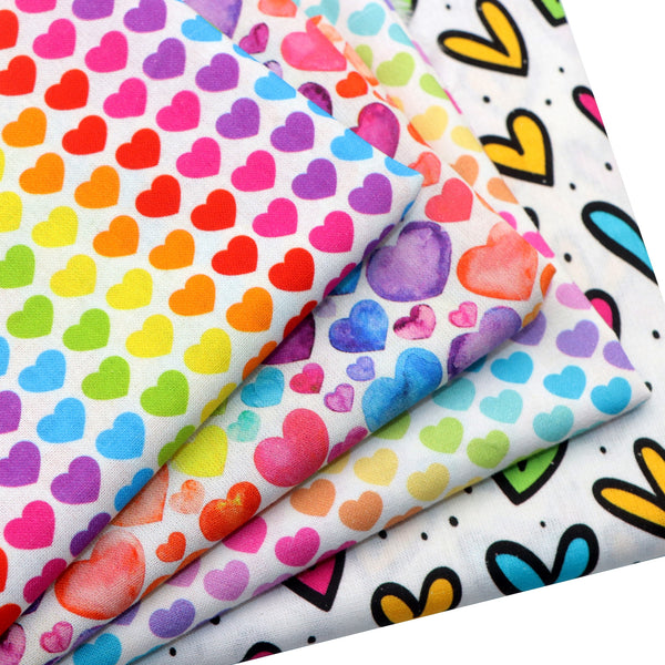 1pc Valentine's Day Series Heart Love Quilting Fabric-57x19.68inch(145x50cm)100% Cotton Craft Fabrics DIY Handmade Nurse Hat Clothes Fabric For Patchwork Craft(130gsm)