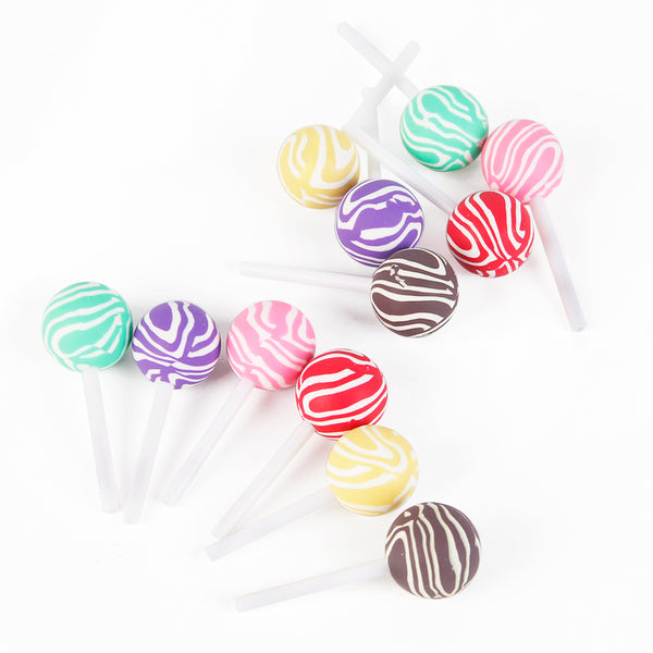 2Pcs Miniature Candy Lollipop Decor Mixed Polymer Clay Sets For Childs Pretend Kitchen Play Cooking Game DIY Party Doll House Accessory