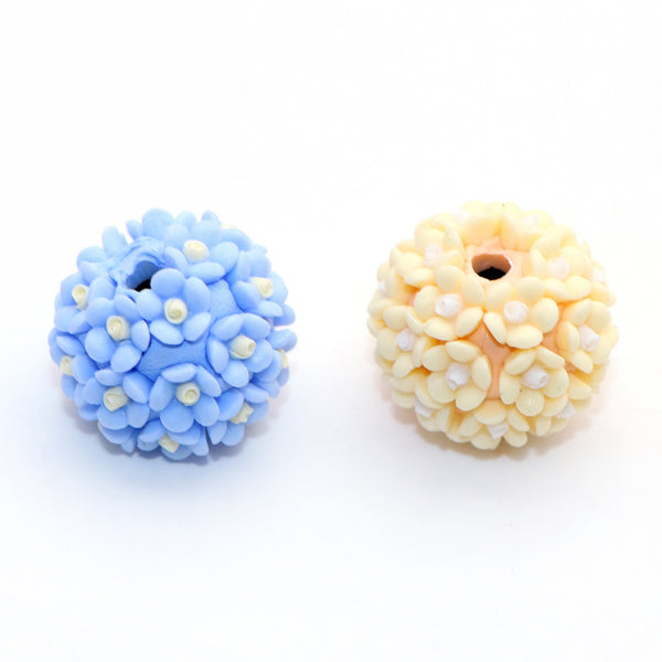 1Pc Flower Plastic Clay Beads, Solid Color Loose Spacer Beads with Hole for Jewelry Making, DIY Bracelet Necklace Earrings Charms, Craft Supplies Accessory