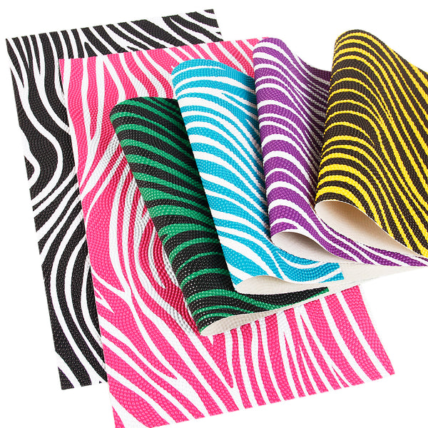 1pcs Zebra Stripe Bump Texture Faux Synthetic Leather  7.7*12.9inch Fabric Sheets For DIY Bows, Waist Belt, Earrings, Handbag, Phone Case, Pencil Case ,Shoes Bags Artificial Leather Crafts Handmade Material