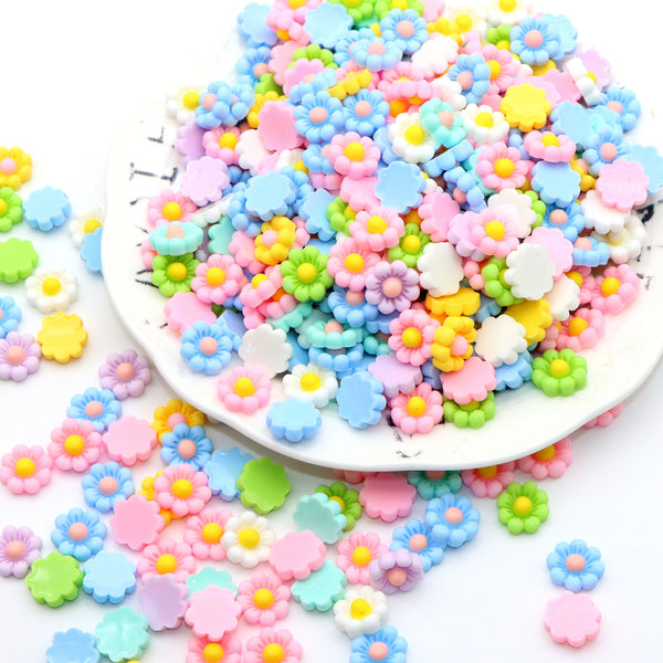 25pcs Mini 12mm Pastel Flowers Resin Charms Flatbacks for DIY Crafts and Decorations - Perfect for DIY Jewelry, Phone Cases, Hair Accessories, Cups, Nail Art Decoration, and Stationery Embellishments