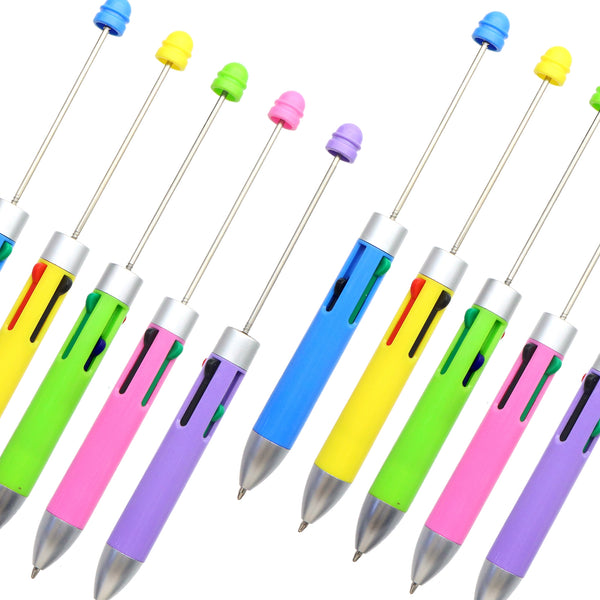 5Pcs/set Beadable Ballpoint Pens Creative DIY Bead Pen Multi Colors Plastic Beaded Pen Beadable School Office Writing Supplies Stationery Wedding Gift