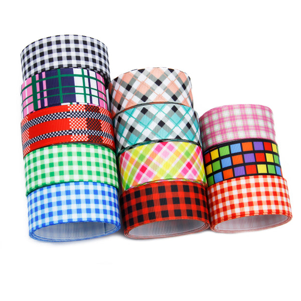 1 Roll,0.86Inch/22mm X 5Yards/roll plaid grosgrain Ribbon Roll For Wreaths Gift Wrapping Party Decoration DIY Hair Bows Crafts Headwear Hair Accessories Garment Decor