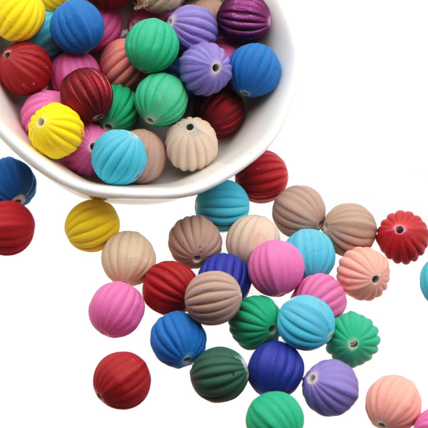 10Pcs Lantern shape Beads Mixed Colors Round Shaped Acrylic Beads Loose Spacer Beads with Hole for Jewelry Making DIY Bracelet Necklace Chain Earrings Charm Bangle Decors Craft Supplies