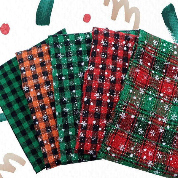 1piece Christmas Style Fat Quarter Fabric Bundles,20x57.9inch,Pre-Cut Squares for Sewing, Quilting, Crafting - Christmas Holiday Patchwork Scraps