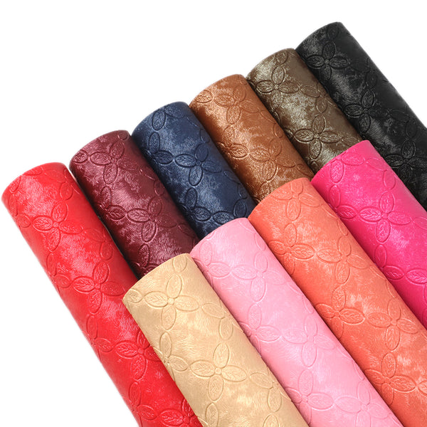 1pcs flower Bump Texture Faux Synthetic Leather  7.7*12.9inch Fabric Sheets For DIY Bows, Waist Belt, Earrings, Handbag, Phone Case, Pencil Case ,Shoes Bags Artificial Leather Crafts Handmade Material